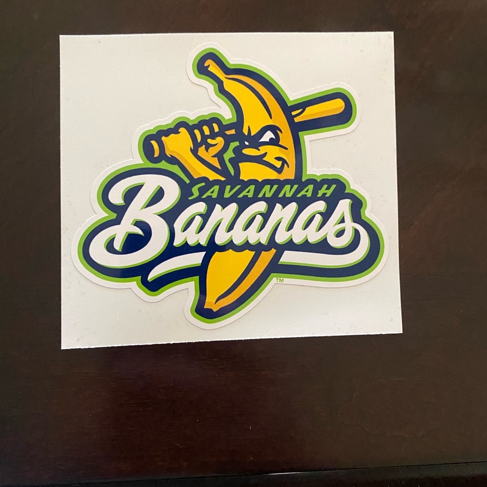Savannah Bananas Sticker 
AND 12oz pink drink holder.
